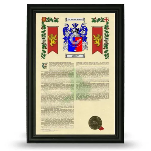 Sibeley Armorial History Framed - Black