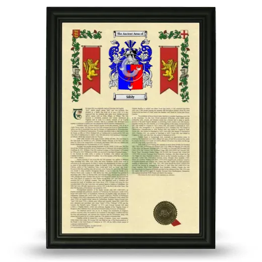 Sibly Armorial History Framed - Black