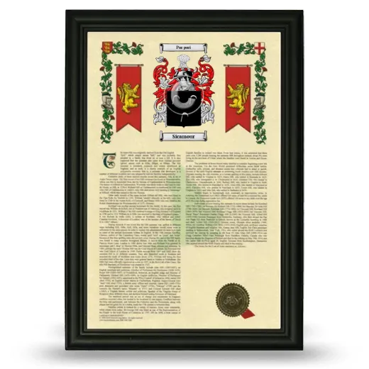 Sicamour Armorial History Framed - Black