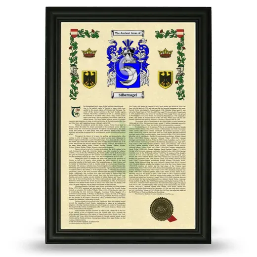 Silbernagel Armorial History Framed - Black