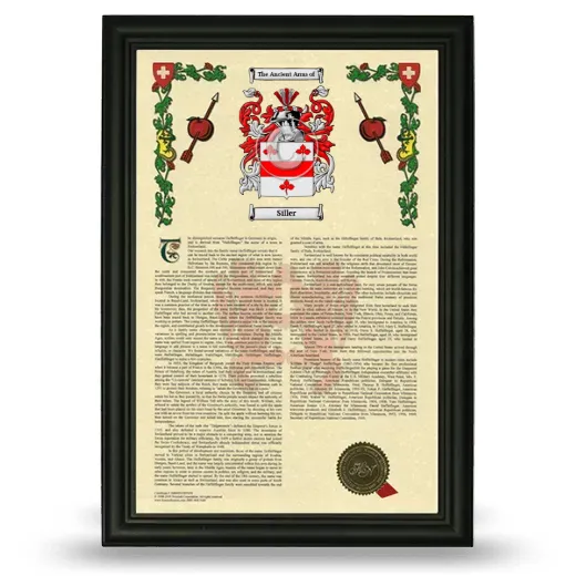 Siller Armorial History Framed - Black