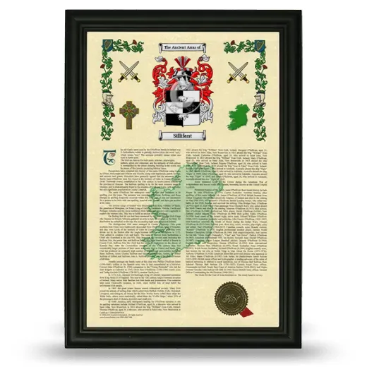 Sillifant Armorial History Framed - Black