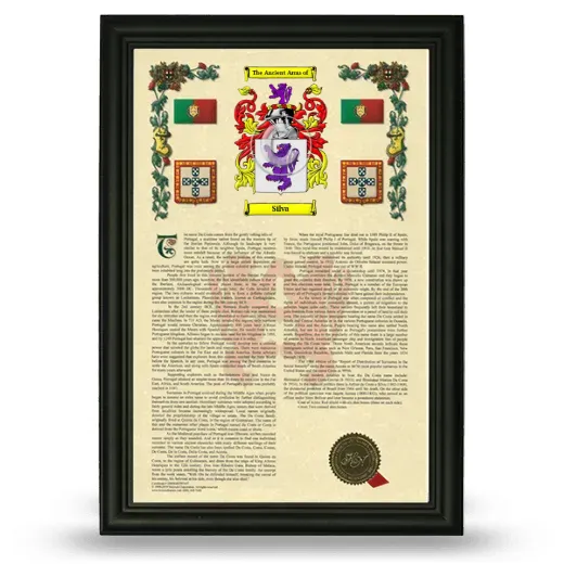 Silva Armorial History Framed - Black