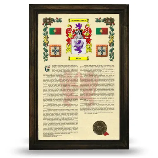 Silvis Armorial History Framed - Brown