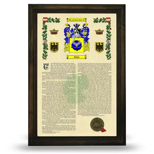 Sisna Armorial History Framed - Brown
