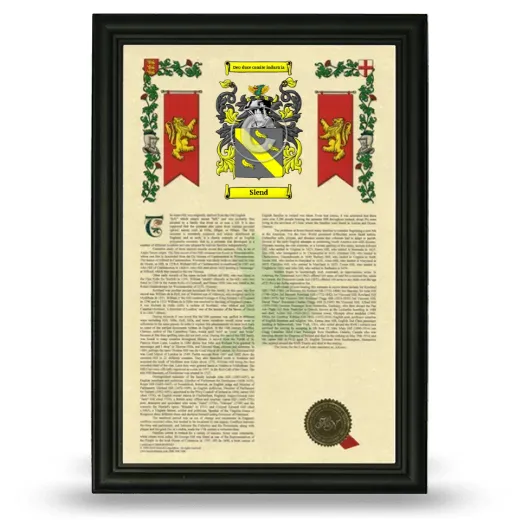 Slend Armorial History Framed - Black
