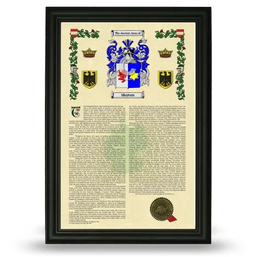 Sluyters Armorial History Framed - Black