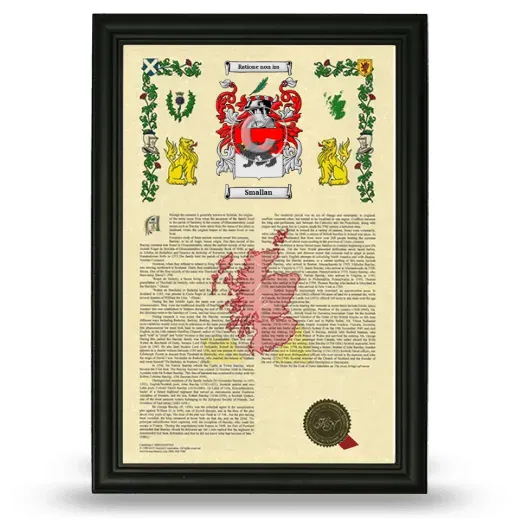 Smallan Armorial History Framed - Black