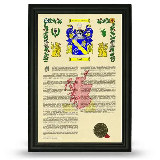 Smell Armorial History Framed - Black