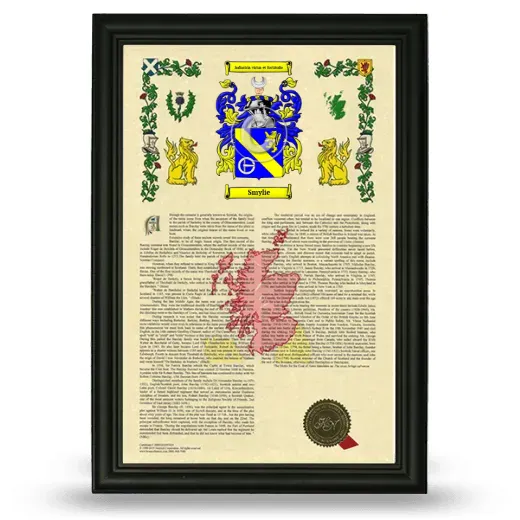 Smylie Armorial History Framed - Black