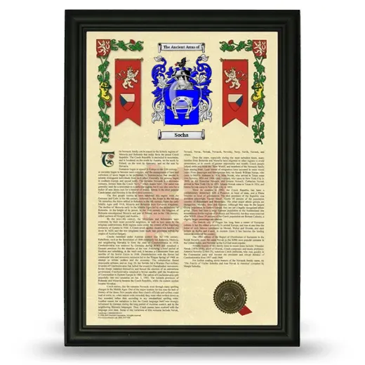 Socha Armorial History Framed - Black
