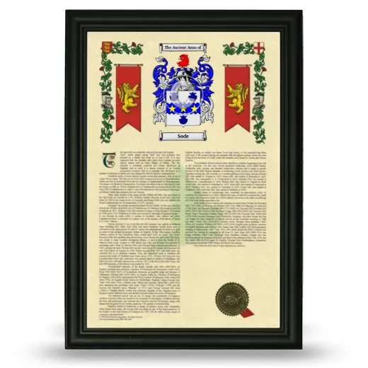 Sode Armorial History Framed - Black
