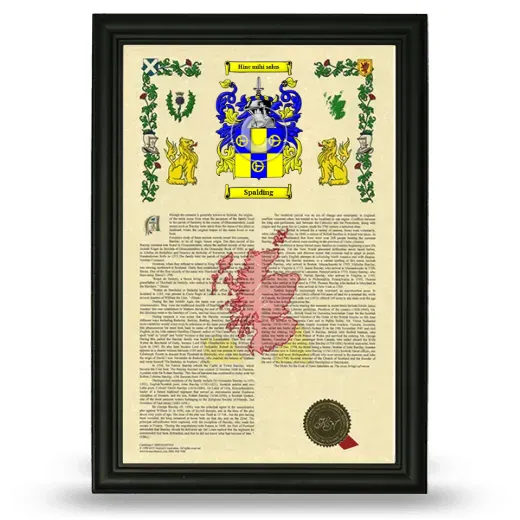 Spalding Armorial History Framed - Black