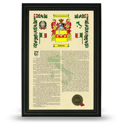 Spinozzi Armorial History Framed - Black