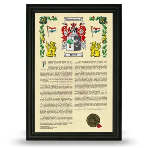 Sprows Armorial History Framed - Black