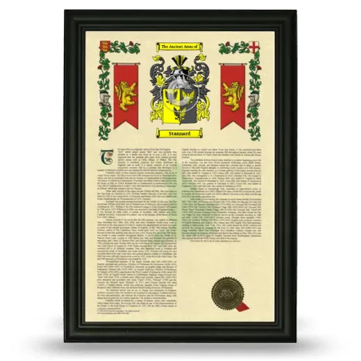 Stannard Armorial History Framed - Black