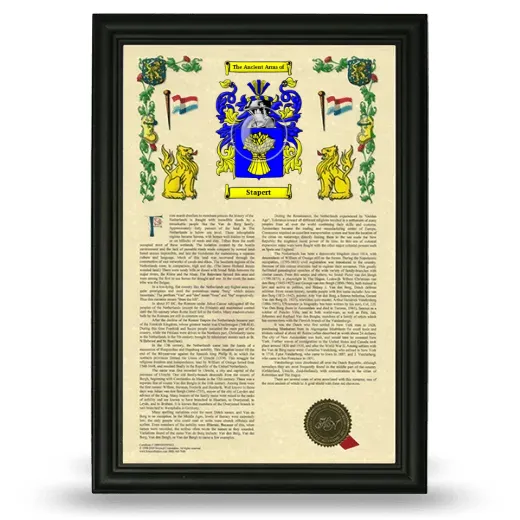 Stapert Armorial History Framed - Black