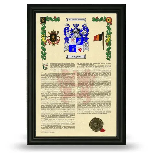 Stappens Armorial History Framed - Black