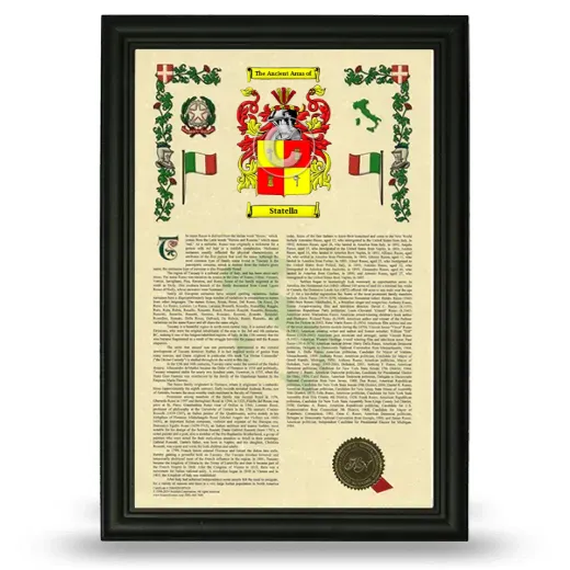 Statella Armorial History Framed - Black