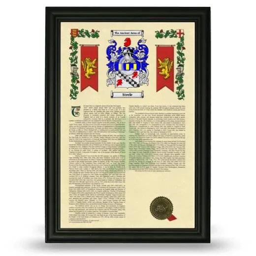 Steele Armorial History Framed - Black