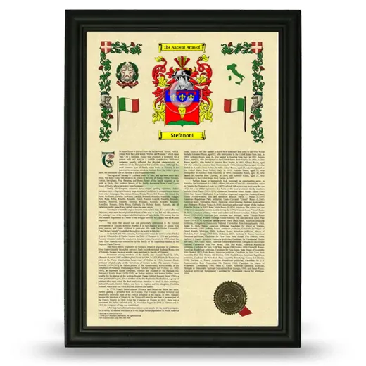Stefanoni Armorial History Framed - Black