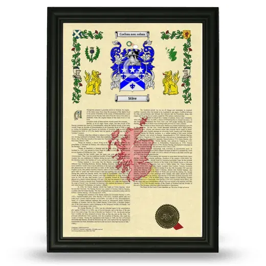 Stive Armorial History Framed - Black