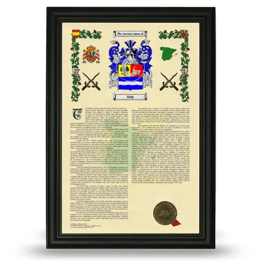 Stix Armorial History Framed - Black