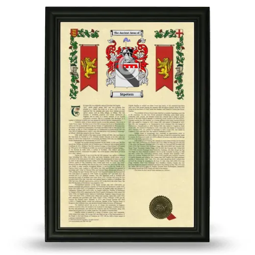 Stpeters Armorial History Framed - Black