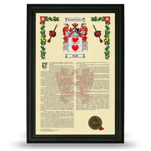 Straif Armorial History Framed - Black