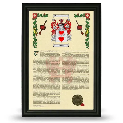 Straiff Armorial History Framed - Black