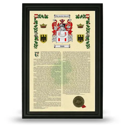 Stulz Armorial History Framed - Black