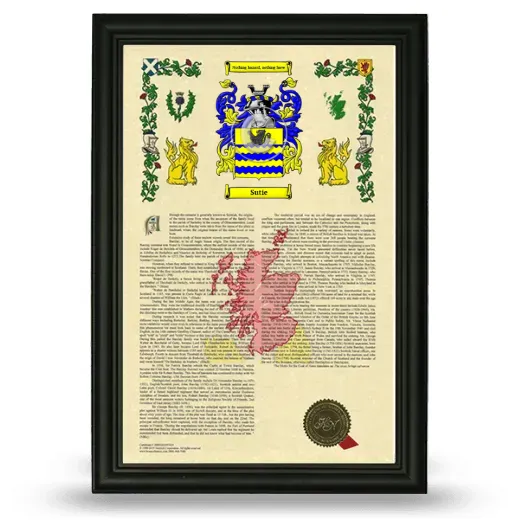 Sutie Armorial History Framed - Black