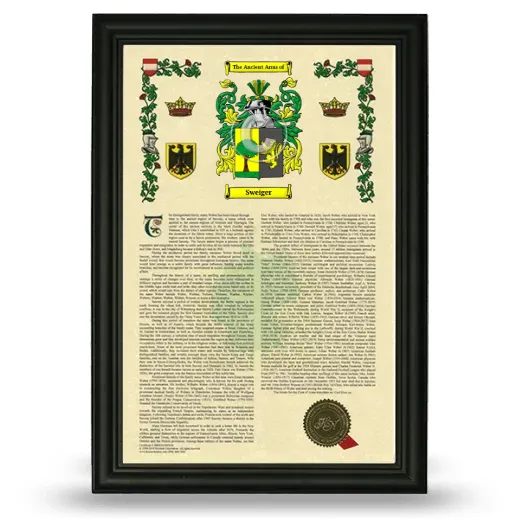 Sweiger Armorial History Framed - Black