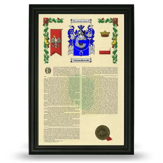Szymankowski Armorial History Framed - Black
