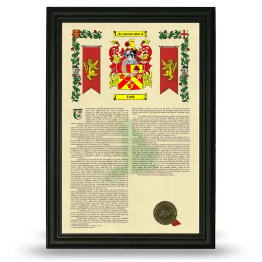 Tach Armorial History Framed - Black