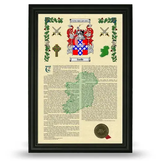 Taeffe Armorial History Framed - Black