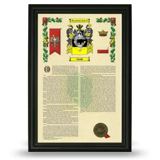Tarski Armorial History Framed - Black