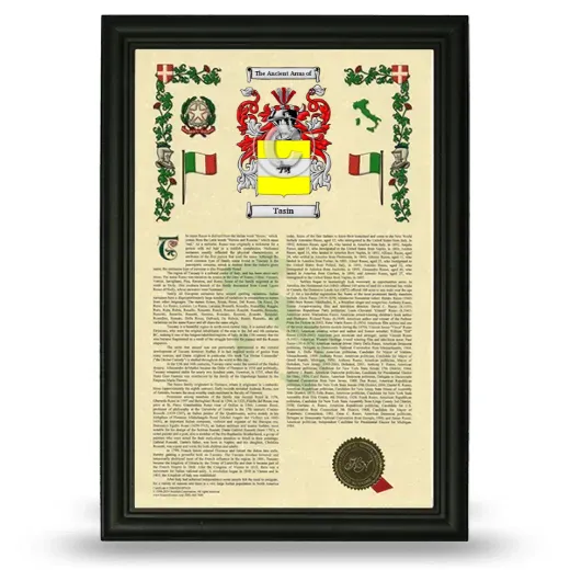 Tasin Armorial History Framed - Black