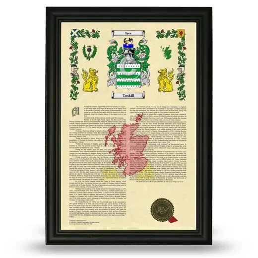 Taskill Armorial History Framed - Black