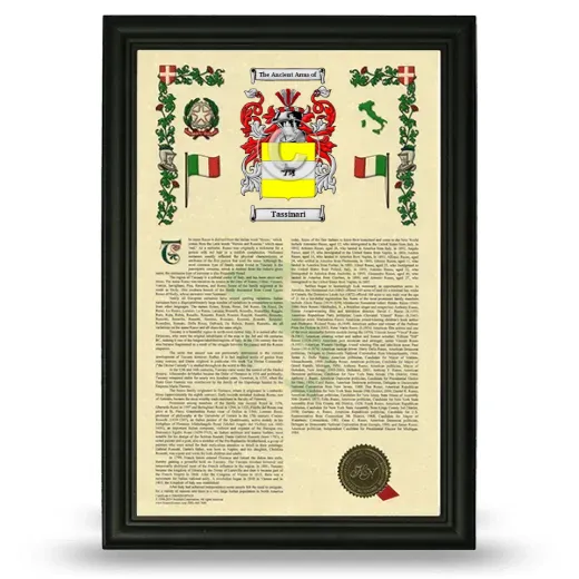Tassinari Armorial History Framed - Black