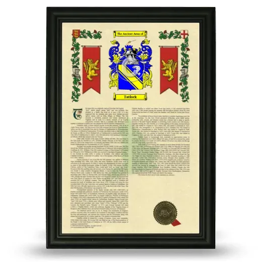 Tatlock Armorial History Framed - Black