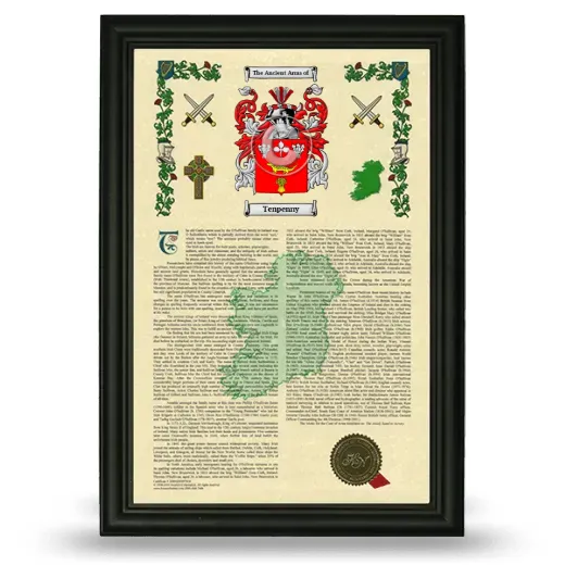 Tenpenny Armorial History Framed - Black