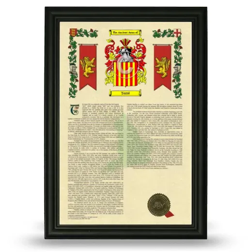 Terré Armorial History Framed - Black