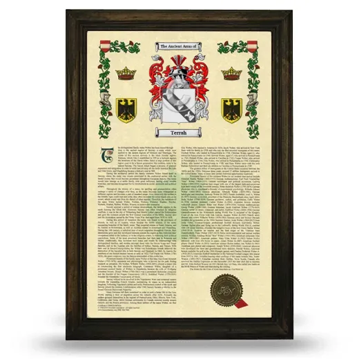 Terrah Armorial History Framed - Brown