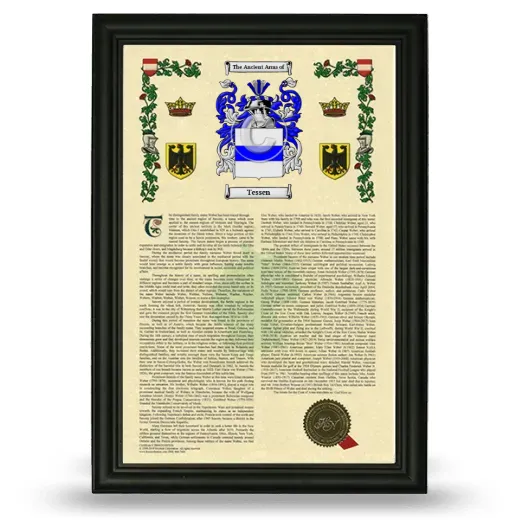 Tessen Armorial History Framed - Black