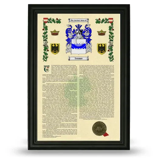 Tessner Armorial History Framed - Black