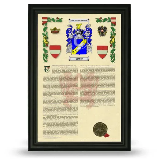 Teyber Armorial History Framed - Black