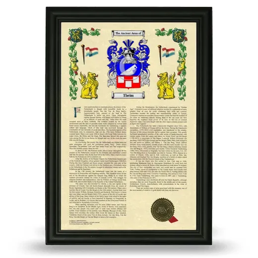 Theim Armorial History Framed - Black