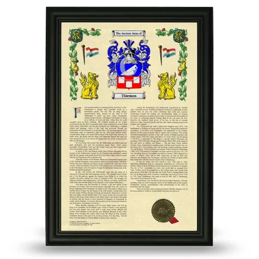 Thieman Armorial History Framed - Black
