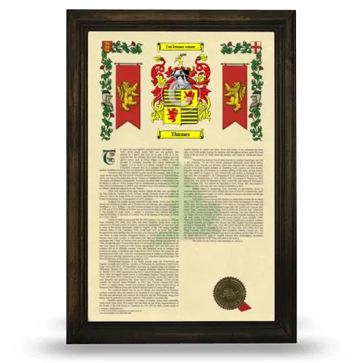 Thinnes Armorial History Framed - Brown